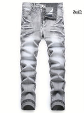 Load image into Gallery viewer, Men's Regular Fit Mid-Waist Slim Leg Stretch Denim Jeans - Soft, Comfortable, - Machine Washable and Easy Care