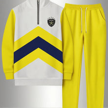 Load image into Gallery viewer, 2pcs Set Men's Sportswear Set Contrast Stitching Design - Stand-up Collar Half-zipper Sports Top & Drawstring Sweatpants, Loose Fit, Fleece Fabric Suitable For Autumn And Winter Fashion And Warm Men's Holiday Gifts