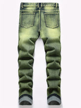 Load image into Gallery viewer, Men's Regular Fit Mid-Waist Slim Leg Stretch Denim Jeans - Soft, Comfortable, - Machine Washable and Easy Care