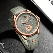 Load image into Gallery viewer, Men's Luminous Watch with Calendar Display - Mechanical Movement, Rose Golden Case & Green Dial, Faux Leather Strap - Elegant Formal & Everyday Watch for Business, Gifts (Birthday, Christmas, Back to School) - Ideal for Profe
