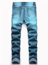 Load image into Gallery viewer, Men's Regular Fit Mid-Waist Slim Leg Stretch Denim Jeans - Soft, Comfortable, - Machine Washable and Easy Care