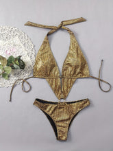 Load image into Gallery viewer, New Silvery Shiny And Sexy Bikini With Round Ring Decoration For Women's Swimwear, Popular In Foreign Trade