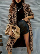 Load image into Gallery viewer, Women's Long Coat, Faux Fur, Leopard Print