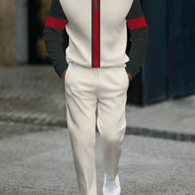 Load image into Gallery viewer, European and American Men's long-sleeved trousers sports suit | 3D printed pattern | Half-open collar top | High-quality polyester fabric, wrinkle-resistant and easy to care for | Suitable for fitness and outdoor casual styl