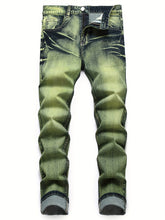 Load image into Gallery viewer, Men's Regular Fit Mid-Waist Slim Leg Stretch Denim Jeans - Soft, Comfortable, - Machine Washable and Easy Care