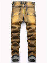 Load image into Gallery viewer, Men's Regular Fit Mid-Waist Slim Leg Stretch Denim Jeans - Soft, Comfortable, - Machine Washable and Easy Care