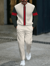 Load image into Gallery viewer, European and American Men's long-sleeved trousers sports suit | 3D printed pattern | Half-open collar top | High-quality polyester fabric, wrinkle-resistant and easy to care for | Suitable for fitness and outdoor casual styl