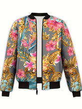 Load image into Gallery viewer, Stylish Baroque Floral Bomber Jacket
