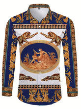 Load image into Gallery viewer, Print shirt for men, long-sleeved cardigan, autumn fashion casual wear, high-quality