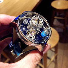 Load image into Gallery viewer, J CO Style Men's Luxury Astronomical Skeleton Sports Business Watch Diamond Accents Vintage 20mm Leather Rubber Strap Pointer Dial Display Charm