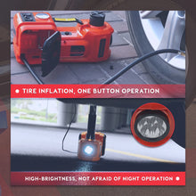Load image into Gallery viewer, Car Jack Electric 12V 5T 45cm 3 in 1 Electric Hydraulic Floor Rolling Jack Tire Inflator Pump LED Flashlight Safe Hammer