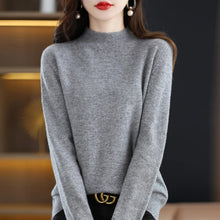 Load image into Gallery viewer, 100% Pure Wool Half-neck Pullover Cashmere Sweater