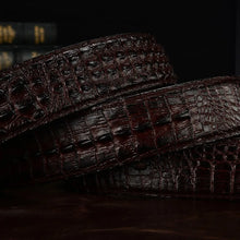 Load image into Gallery viewer, Alligator Crocodile Shape Cow Leather Belt For Men