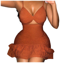 Load image into Gallery viewer, Women's Cut Out Dress Sleevelesss Sexy Spaghetti Strap Ruffles Deep V Neck Street Dress 2025 Summer Night Club Party Dresses