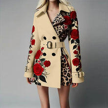 Load image into Gallery viewer, Women's Long Sleeve Floral Flower Printed Office Coat Dress
