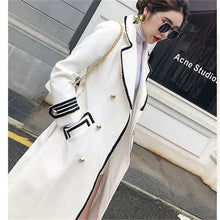 Load image into Gallery viewer, White Over the Knee Wool Coat Women's Mid-Length