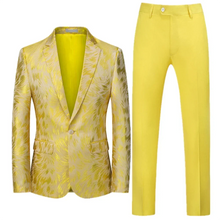 Load image into Gallery viewer, Men's Suit Two Piece, Jacket and Trousers, Jacquard Fabric Fashion Slim Fit Suit,