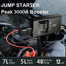 Load image into Gallery viewer, Car Jump Starter with Tire Inflator, 3000A Jump Starter Power Bank with 150PSI Air Pump Auto Air Compressor, LED Light