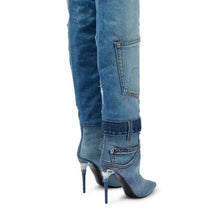 Load image into Gallery viewer, Women's Washed Denim Over-The-Knee Boots