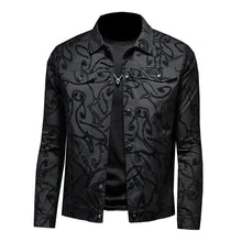 Load image into Gallery viewer, Luxury Flocking Bomber Jacket Men