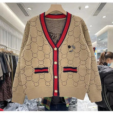 Load image into Gallery viewer, Women's V-neck Embroidered Knitting Cardigan Coat