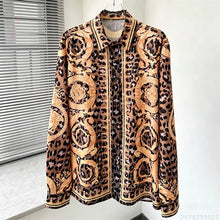 Load image into Gallery viewer, Men's Shirt Black Gold Baroque Medusa Long Sleeve Shirt