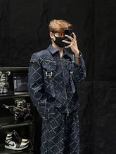 Load image into Gallery viewer, 2 Piece Men's Printed Denim Jackets Sets