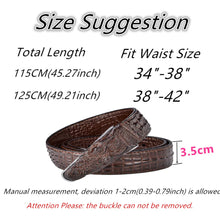 Load image into Gallery viewer, Alligator Crocodile Shape Cow Leather Belt For Men