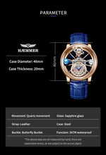 Load image into Gallery viewer, Celestial Men's Watch Transparent Case Design Men's Leather Quartz Watch Time Adjustment Waterproof