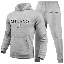 Load image into Gallery viewer, Men's Sports Hoodie Set Luxury Milan Print Sweatshirt Sweatpants