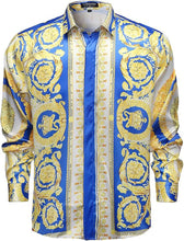 Load image into Gallery viewer, Men's European Baroque Pattern 3D Printed Shirt Long Sleeve Collar Hawaiian Casual Shirt Outdoor Party Minimalist Clothes Men