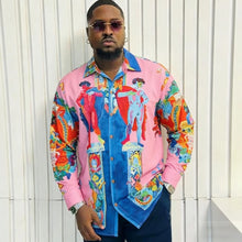 Load image into Gallery viewer, Men's French Long Sleeve Shirt Baroque Pattern High Definition Printed Shirt