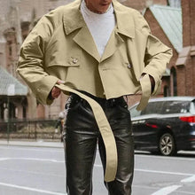 Load image into Gallery viewer, Casual Wear Streetwear Retro Streetwear Jacket Men Lapel Crop Coat
