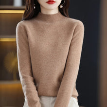 Load image into Gallery viewer, 100% Pure Wool Half-neck Pullover Cashmere Sweater