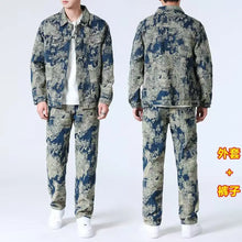 Load image into Gallery viewer, Men's Denim Sets Jacquard Ragged Design