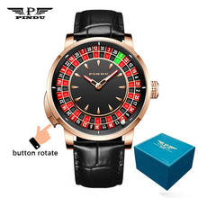 Load image into Gallery viewer, J CO Style Mechanical Watches Men Push Button Turn Russian Roulette Game Sapphire Mirror Diamond Dial Men's Watch