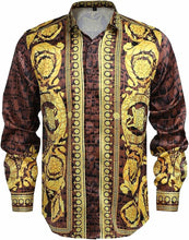 Load image into Gallery viewer, Men's European Baroque Pattern 3D Printed Shirt Long Sleeve Collar Hawaiian Casual Shirt Outdoor Party Minimalist Clothes Men