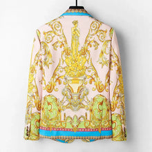 Load image into Gallery viewer, Luxury Gold Baroque Print Blazer Slim Fit Men Suit Jacket