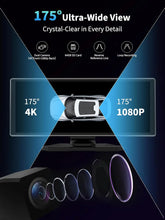 Load image into Gallery viewer, Portable 11.26'' Wireless CarPlay/Android Auto Screen with 2.5D 1920x720 HD Display, Built-in DVR, 4K Front + 1080P Rear Camera