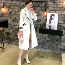 Load image into Gallery viewer, White Over the Knee Wool Coat Women's Mid-Length
