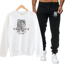 Load image into Gallery viewer, Men's Round Neck Sweatshirt + Sweatpants Luxury Print