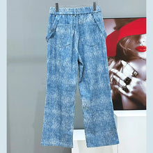 Load image into Gallery viewer, 2 Piece Men's Trend Fashion Denim Short Men's Jacket Set Straight Leg Jeans