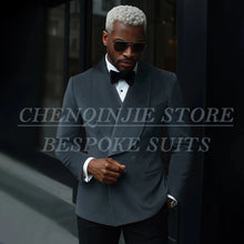 Load image into Gallery viewer, Luxury Men's Suits Velvet Double Breasted Shawl Lapel Slim Fit 2 Piece
