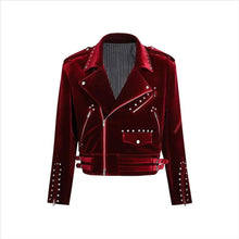 Load image into Gallery viewer, Mauroicardi Short Soft Velvet Moto & Biker Jacket Men Zipper Elegant Chic Stylish Luxury Designer Emo Clothes