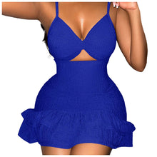 Load image into Gallery viewer, Women's Cut Out Dress Sleevelesss Sexy Spaghetti Strap Ruffles Deep V Neck Street Dress 2025 Summer Night Club Party Dresses