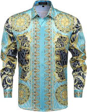 Load image into Gallery viewer, Men's European Baroque Pattern 3D Printed Shirt Long Sleeve Collar Hawaiian Casual Shirt Outdoor Party Minimalist Clothes Men