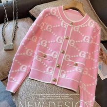 Load image into Gallery viewer, Women's Luxury Pink Knitted Cardigan