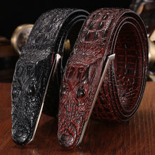Load image into Gallery viewer, Alligator Crocodile Shape Cow Leather Belt For Men