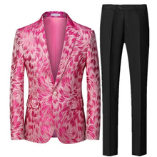 Load image into Gallery viewer, Men's Suit Two Piece, Jacket and Trousers, Jacquard Fabric Fashion Slim Fit Suit,