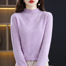 Load image into Gallery viewer, 100% Pure Wool Half-neck Pullover Cashmere Sweater